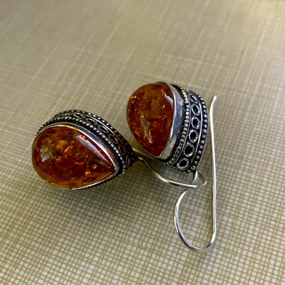 New Beautiful classy stylish  Honey Amber Earrings - Picture 5 of 11